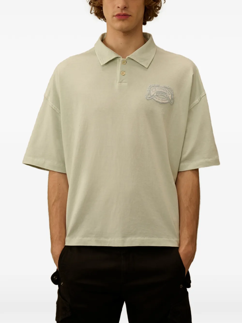 C.P. Company Poloshirt met geborduurd logo Groen