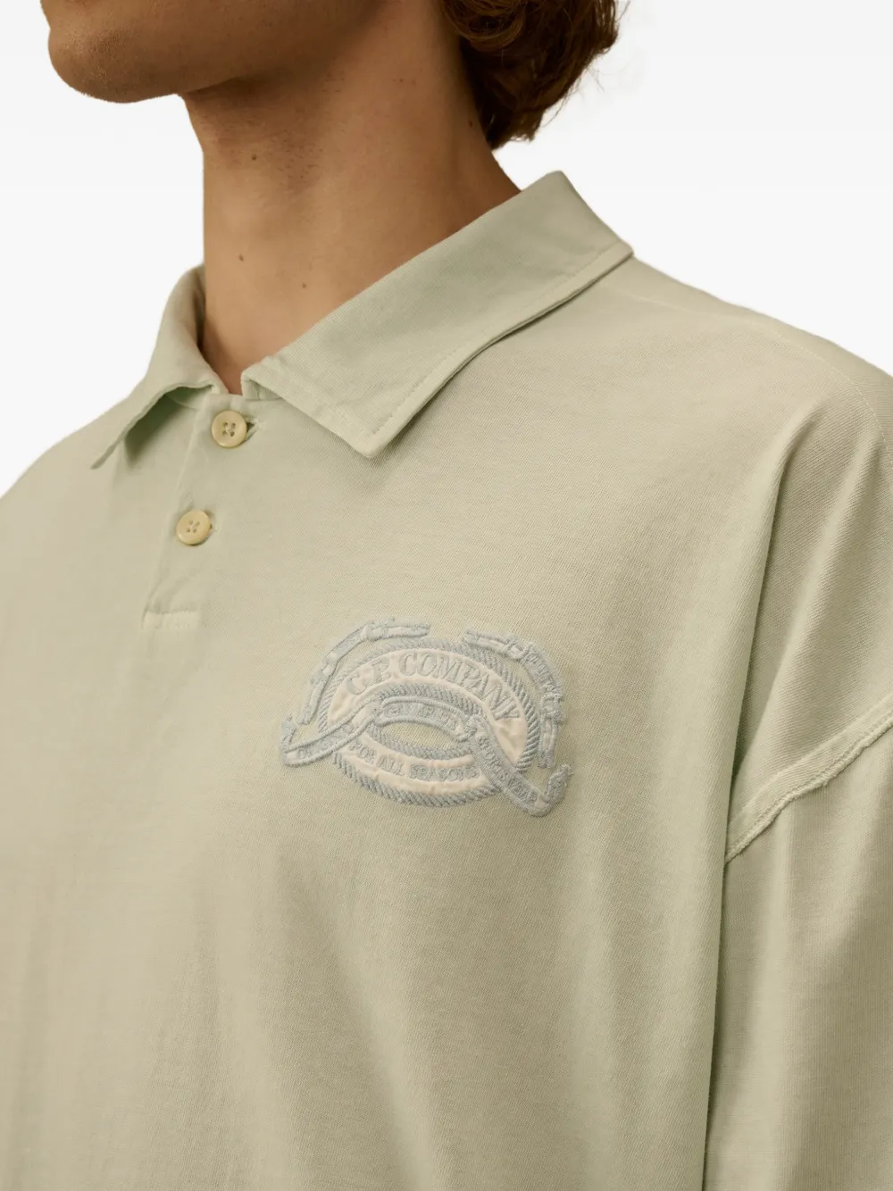 C.P. Company Poloshirt met geborduurd logo Groen