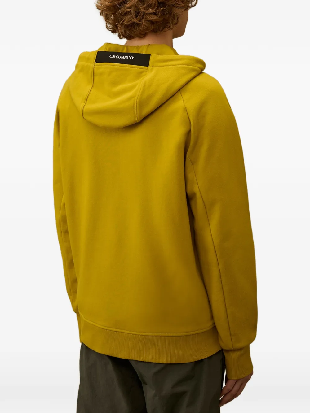 C.P. Company Fleece hoodie met diagonale rits Geel