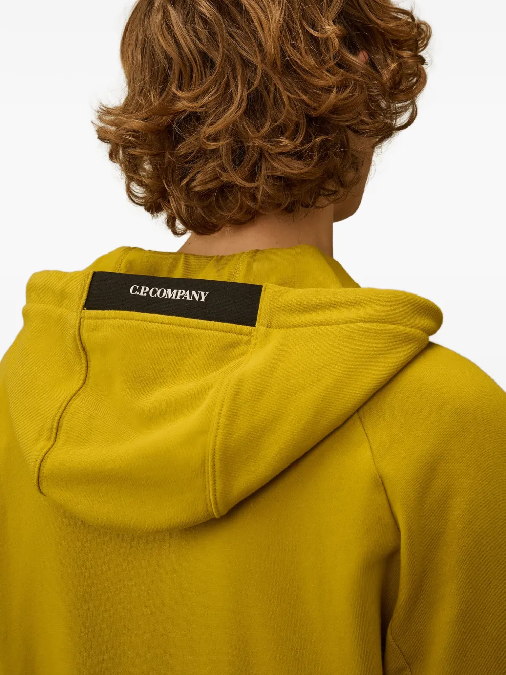 C.P. Company Fleece hoodie met diagonale rits Geel