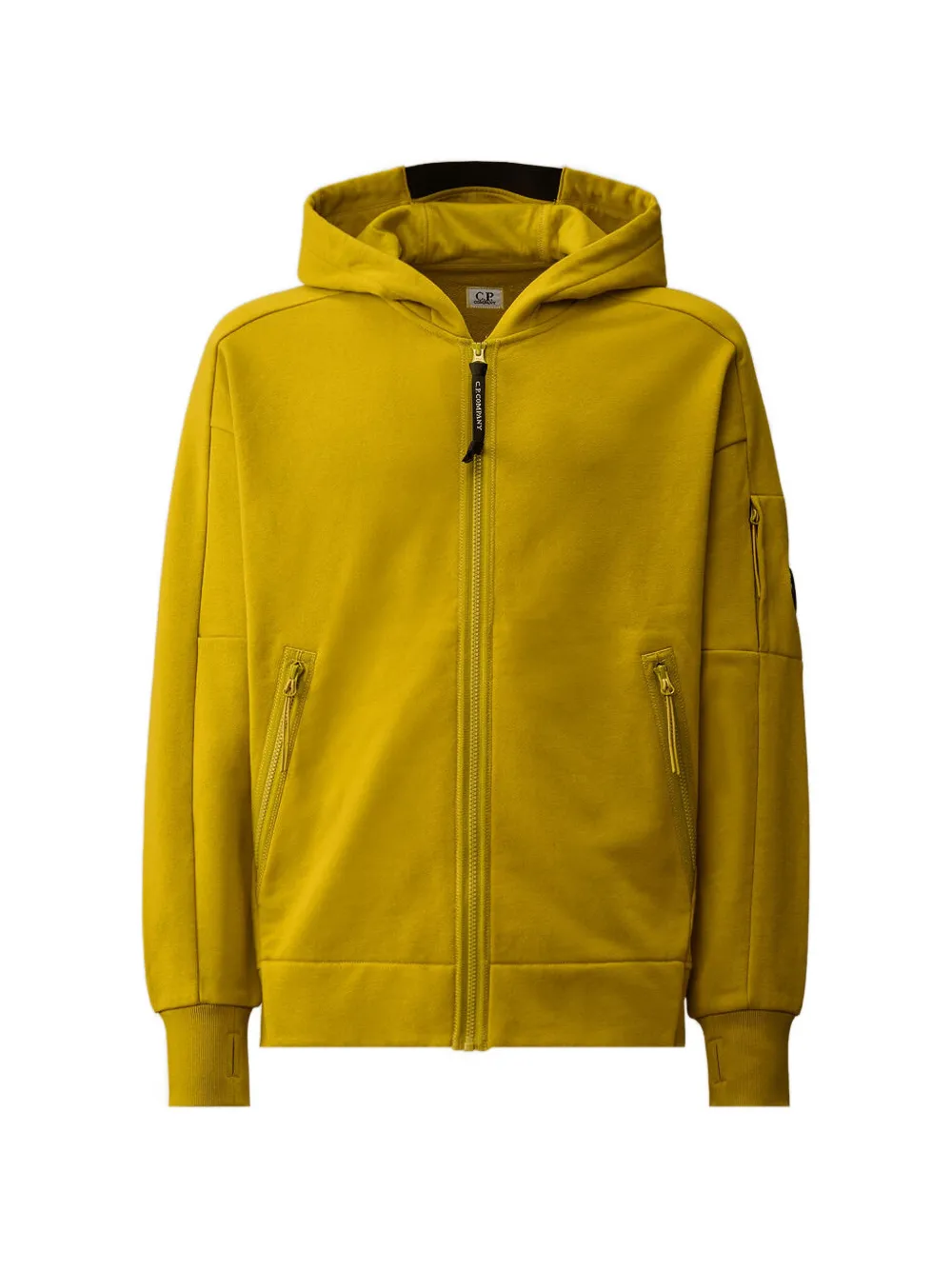 C.P. Company Diagonal raised fleece zip hooded Lens sweatshirt