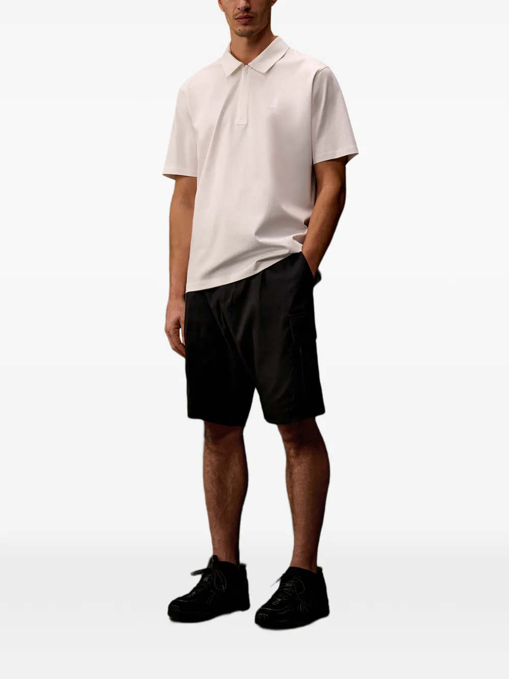 C.P. Company Poloshirt met geborduurd logo Wit