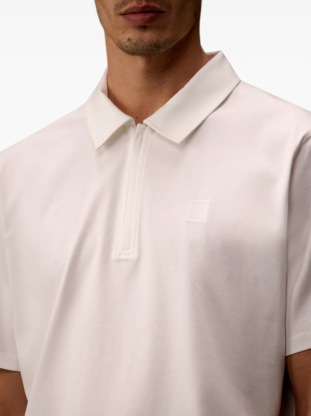 C.P. Company Poloshirt met geborduurd logo Wit