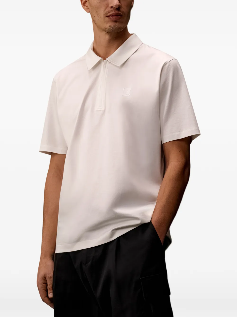 C.P. Company Poloshirt met geborduurd logo Wit