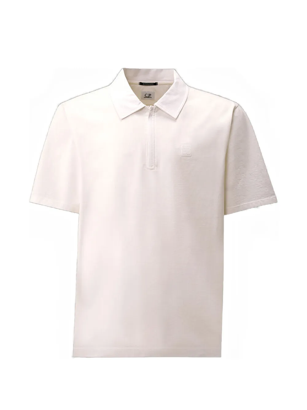 C.P. Company Poloshirt met geborduurd logo Wit