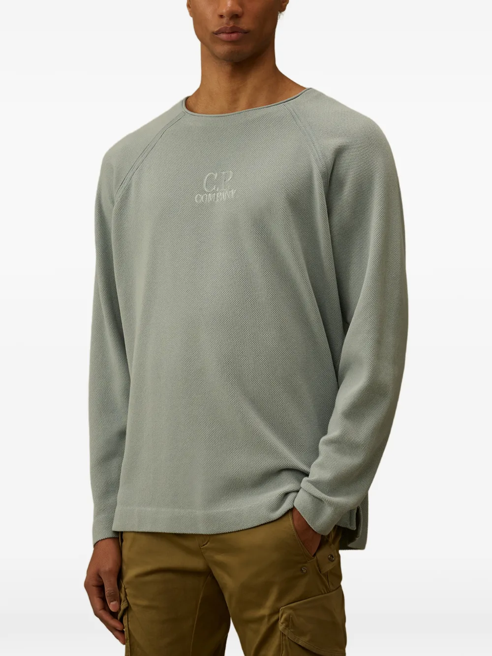 C.P. Company Sweater met geborduurd logo Groen