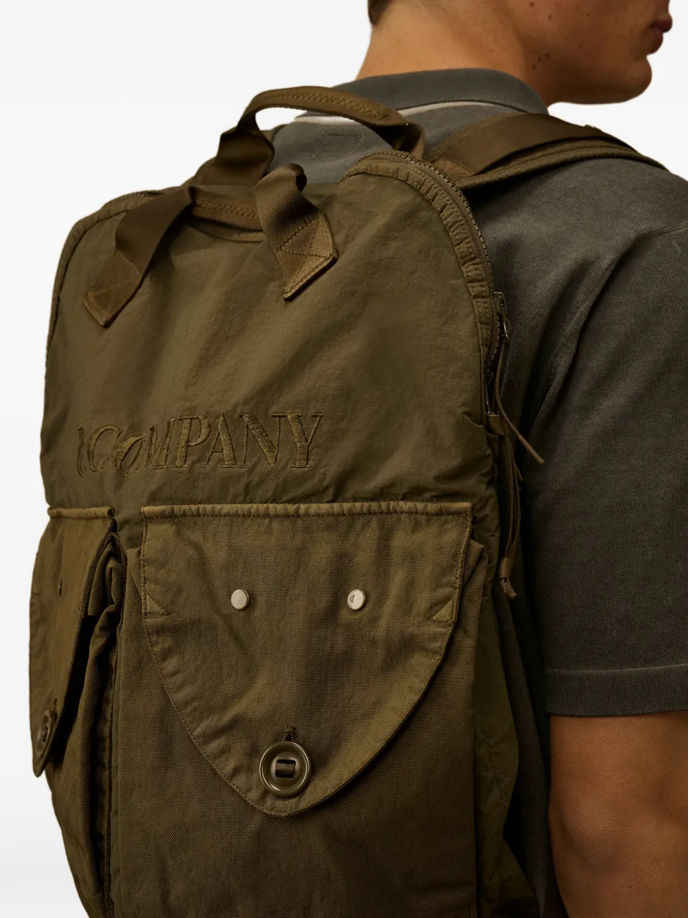 C.P. Company Panama-R rugzak met gemixte rits Groen