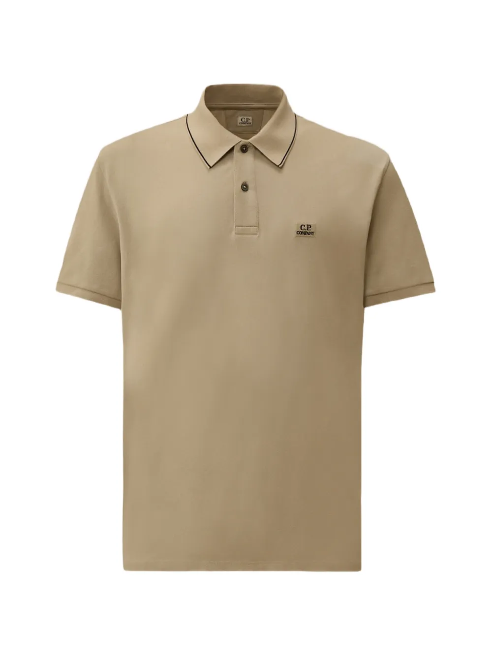 C.P. Company logo-detail short-sleeve cotton polo shirt - Toni neutri