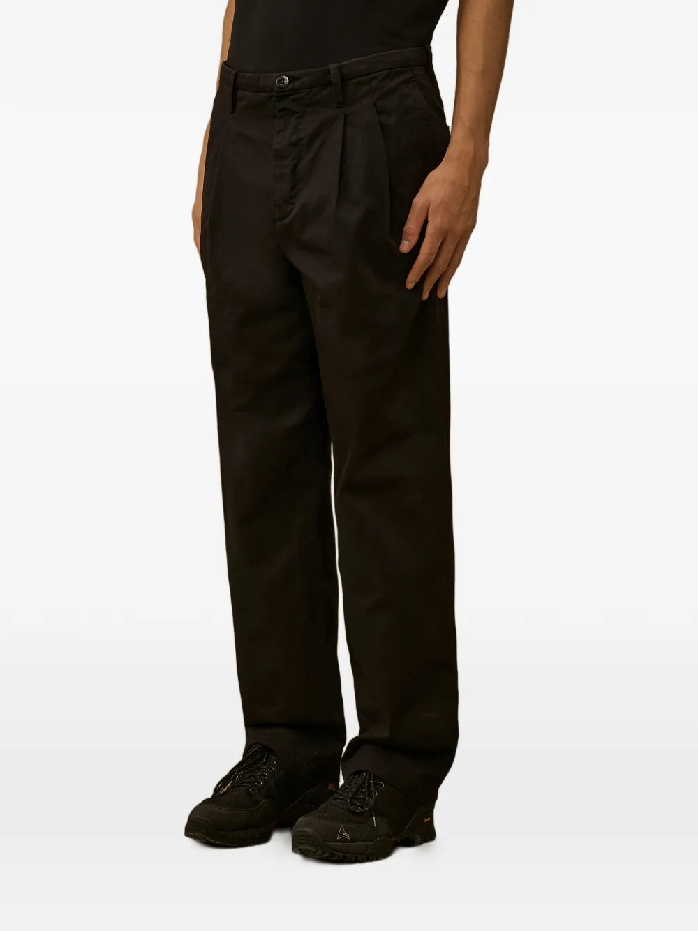 C.P. Company Katoenen gabardine broek Zwart