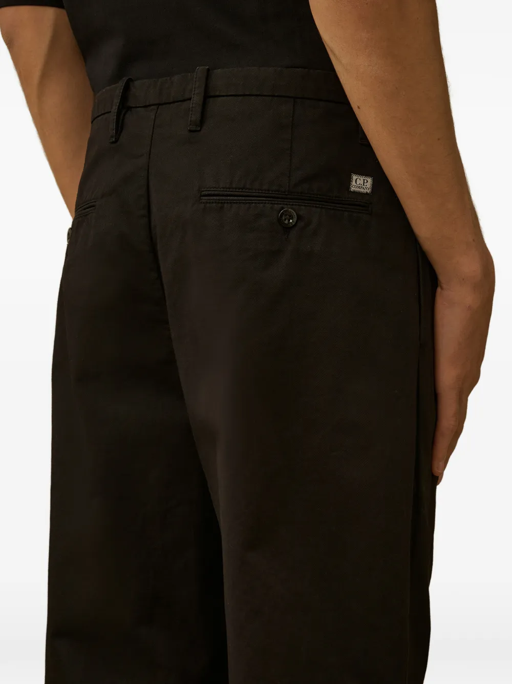 C.P. Company Katoenen gabardine broek Zwart