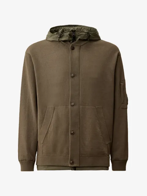 C.P. Company reversible cotton mixed hooded sweater