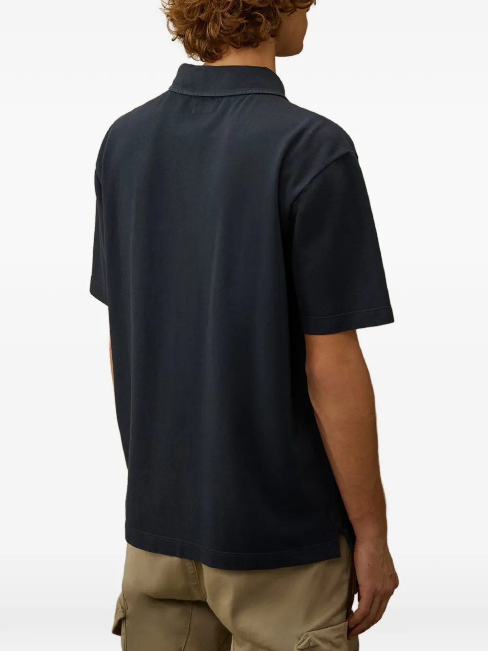 C.P. Company Poloshirt met korte mouwen en logodetail Blauw