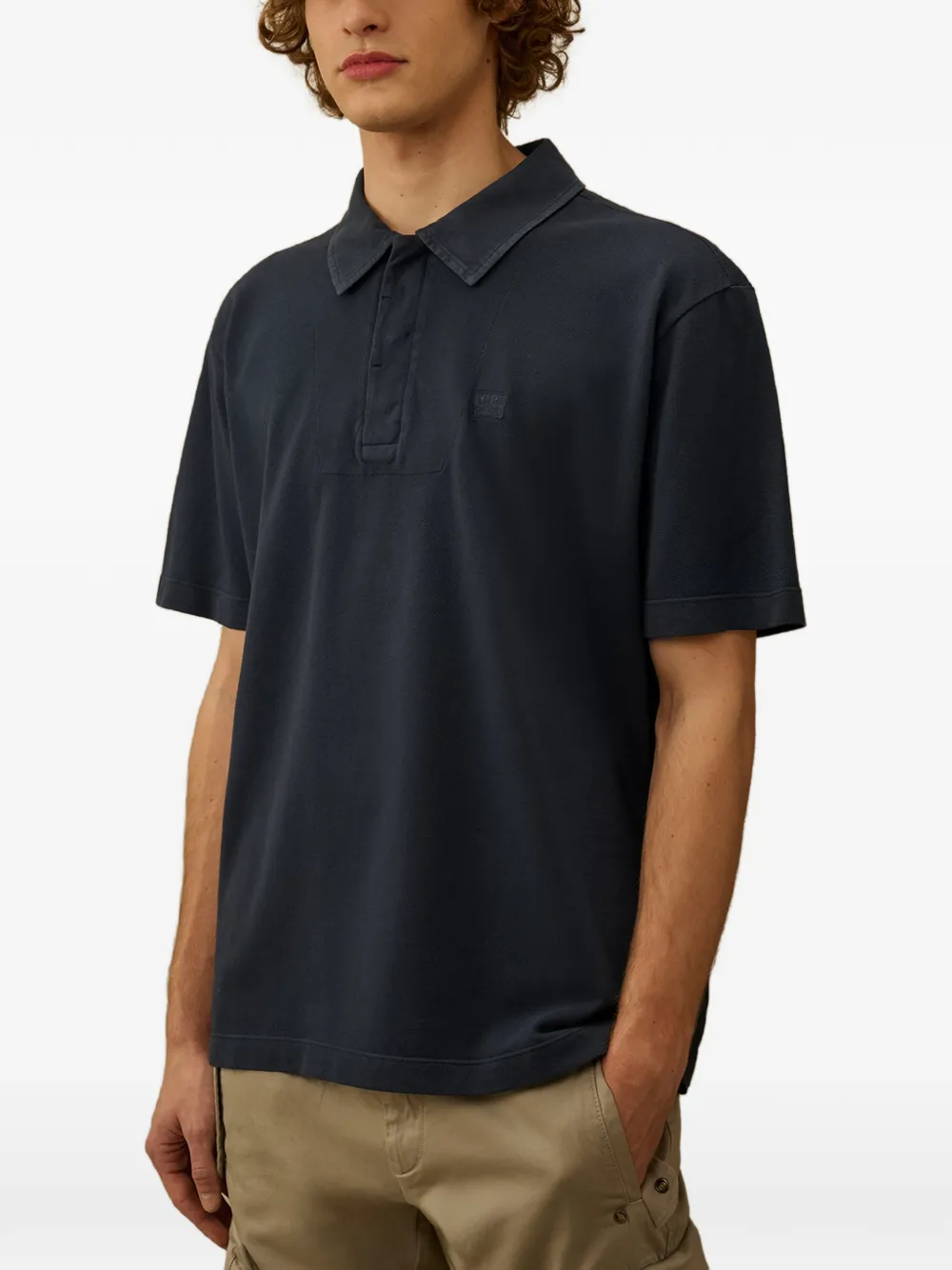 C.P. Company Poloshirt met korte mouwen en logodetail Blauw