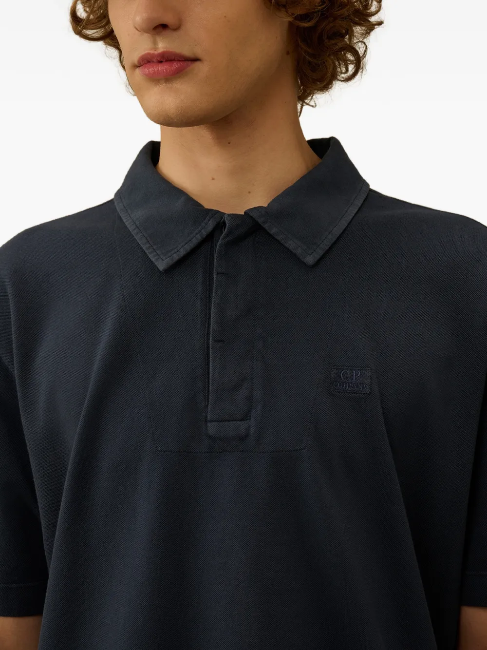 C.P. Company Poloshirt met korte mouwen en logodetail Blauw