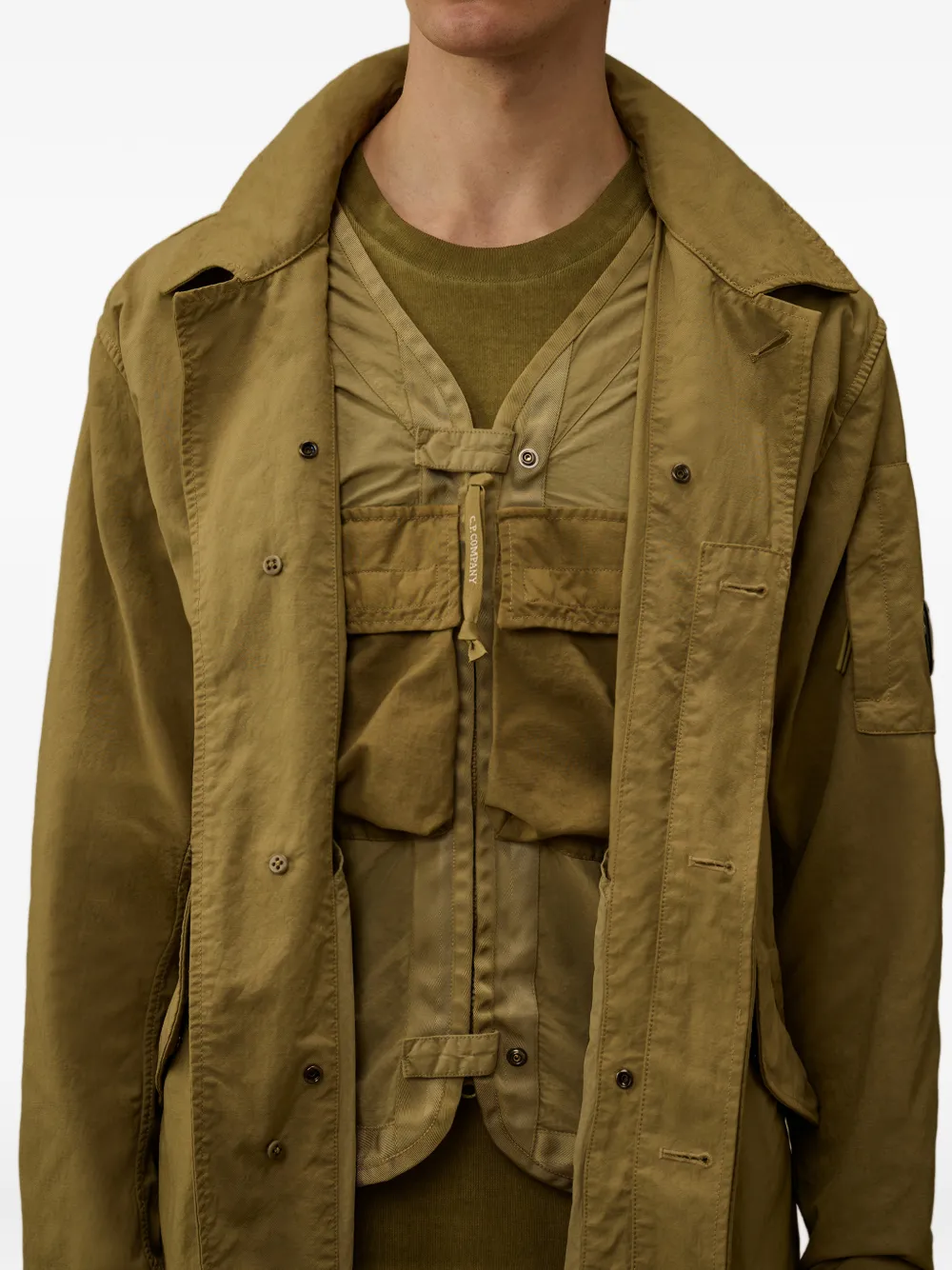 ジャケット・アウター cp company 03aw car coat C.P. Company Twill Fishtail Lens Car Coat | Green | FARFETCH