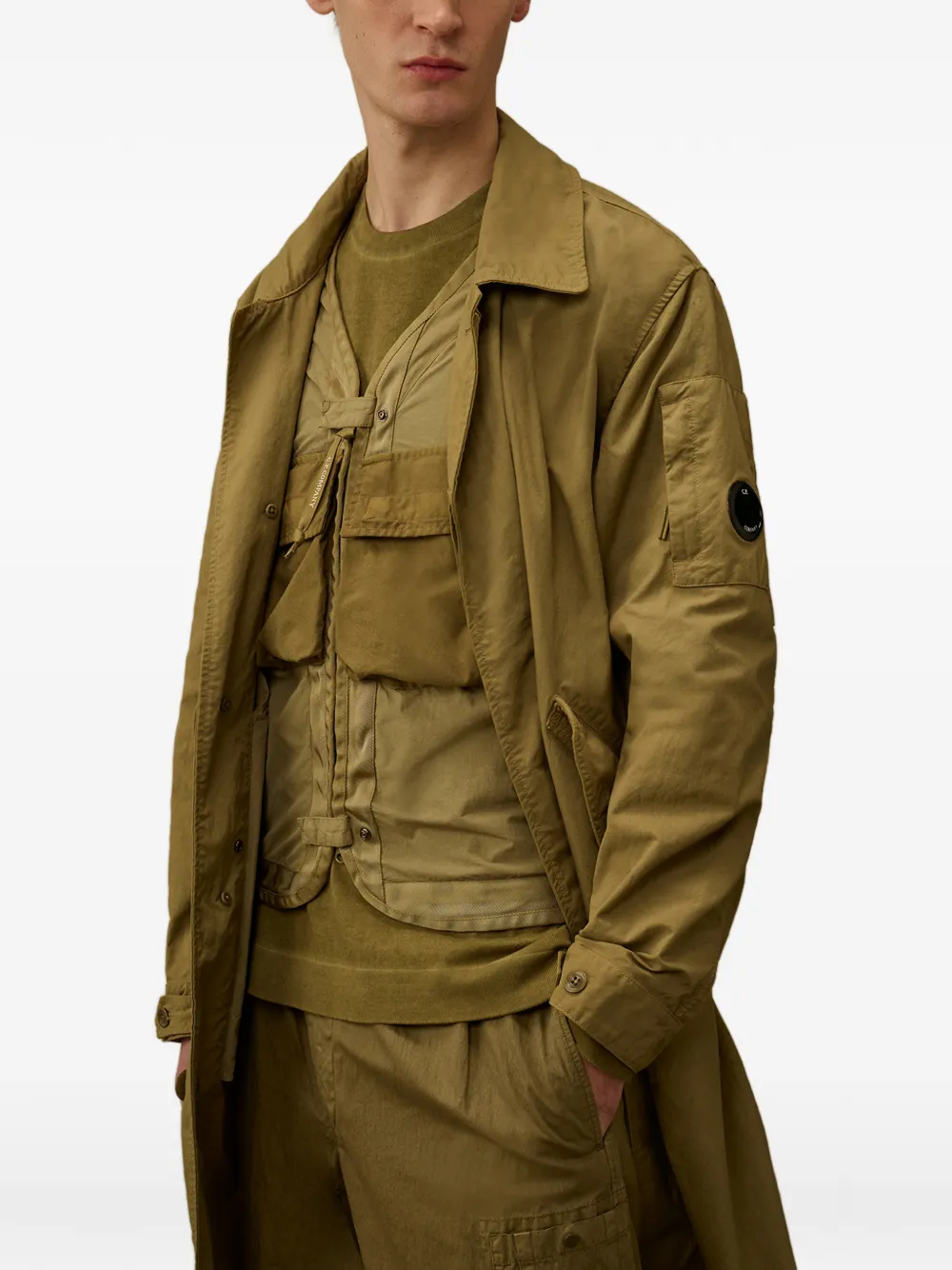 C.P. Company Jas met Lens-detail en lange mouwen Groen