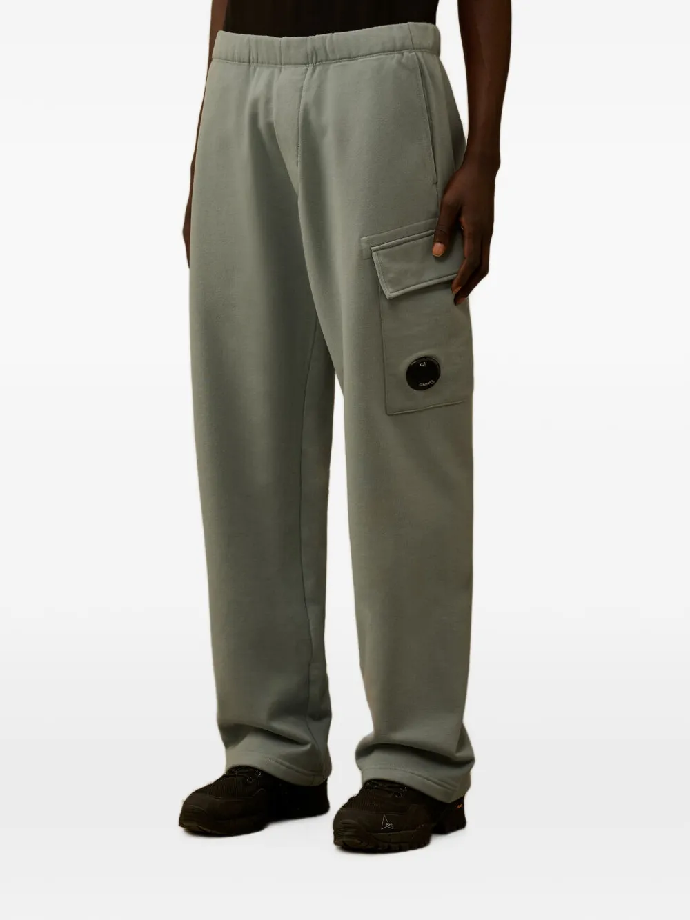 C.P. Company diagonal-raised fleece cargo-pocket cotton track pants - Blu