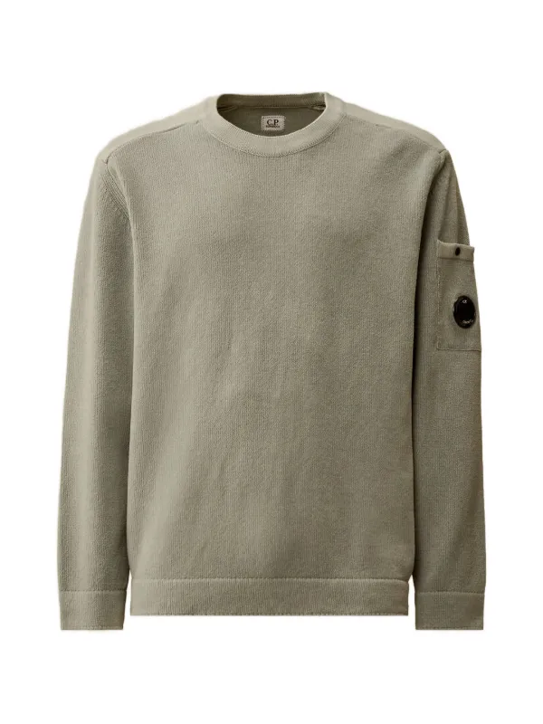 C.P. Company Cotton Chenille Lens Sweater in Grey