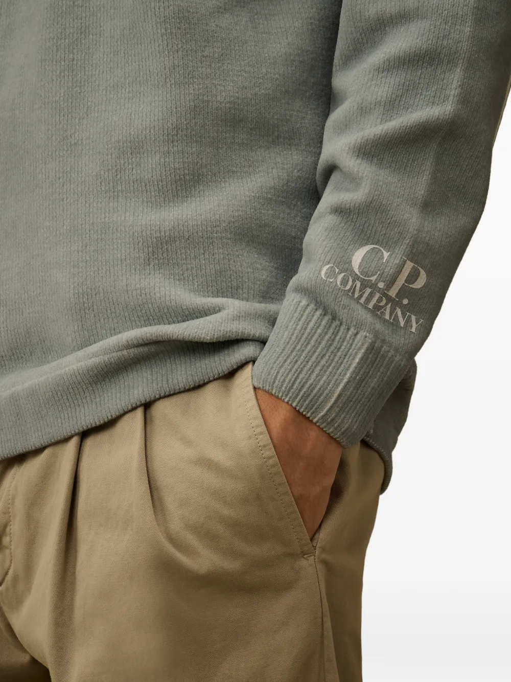 C.P. Company Trui met ronde hals en gestreept detail Grijs