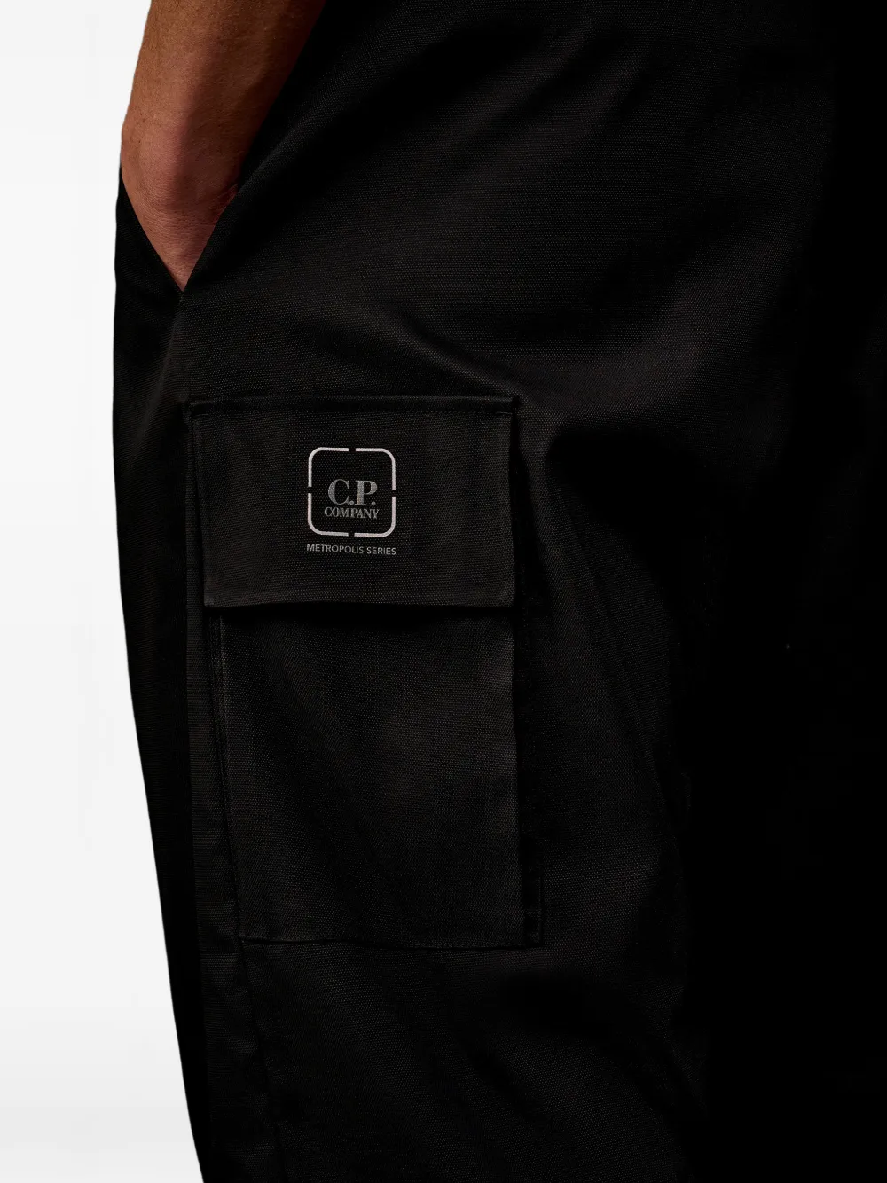C.P. Company Broek met logopatch Zwart