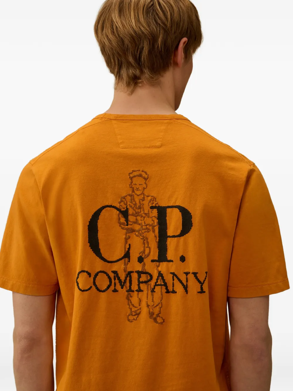 C.P. Company 1020 T-shirt met logo-print en korte mouwen Oranje