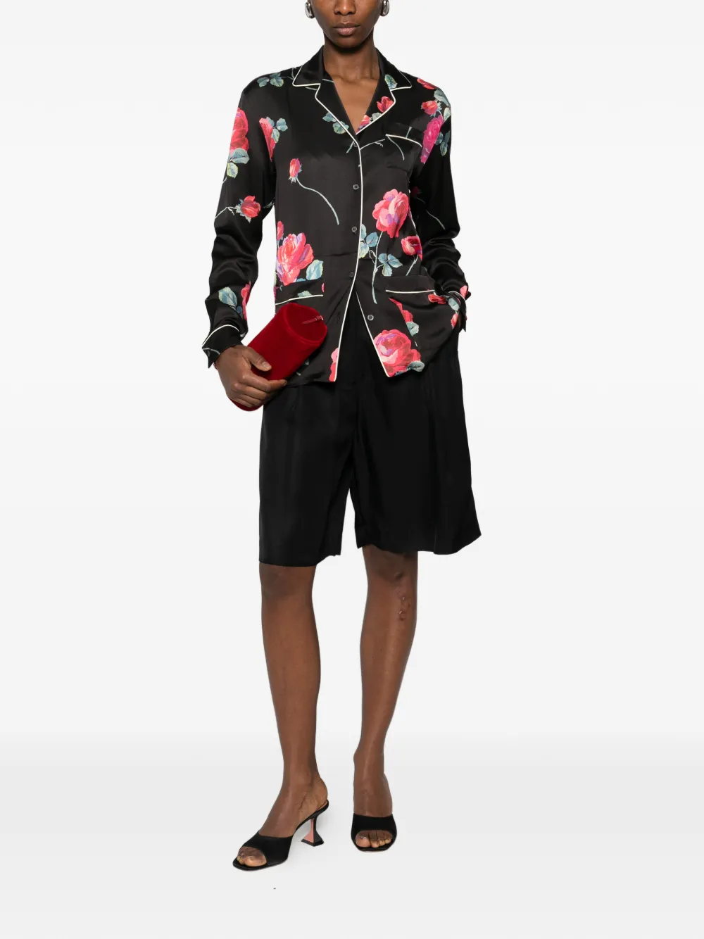  Nº21 Floral-print Shirt - Black 