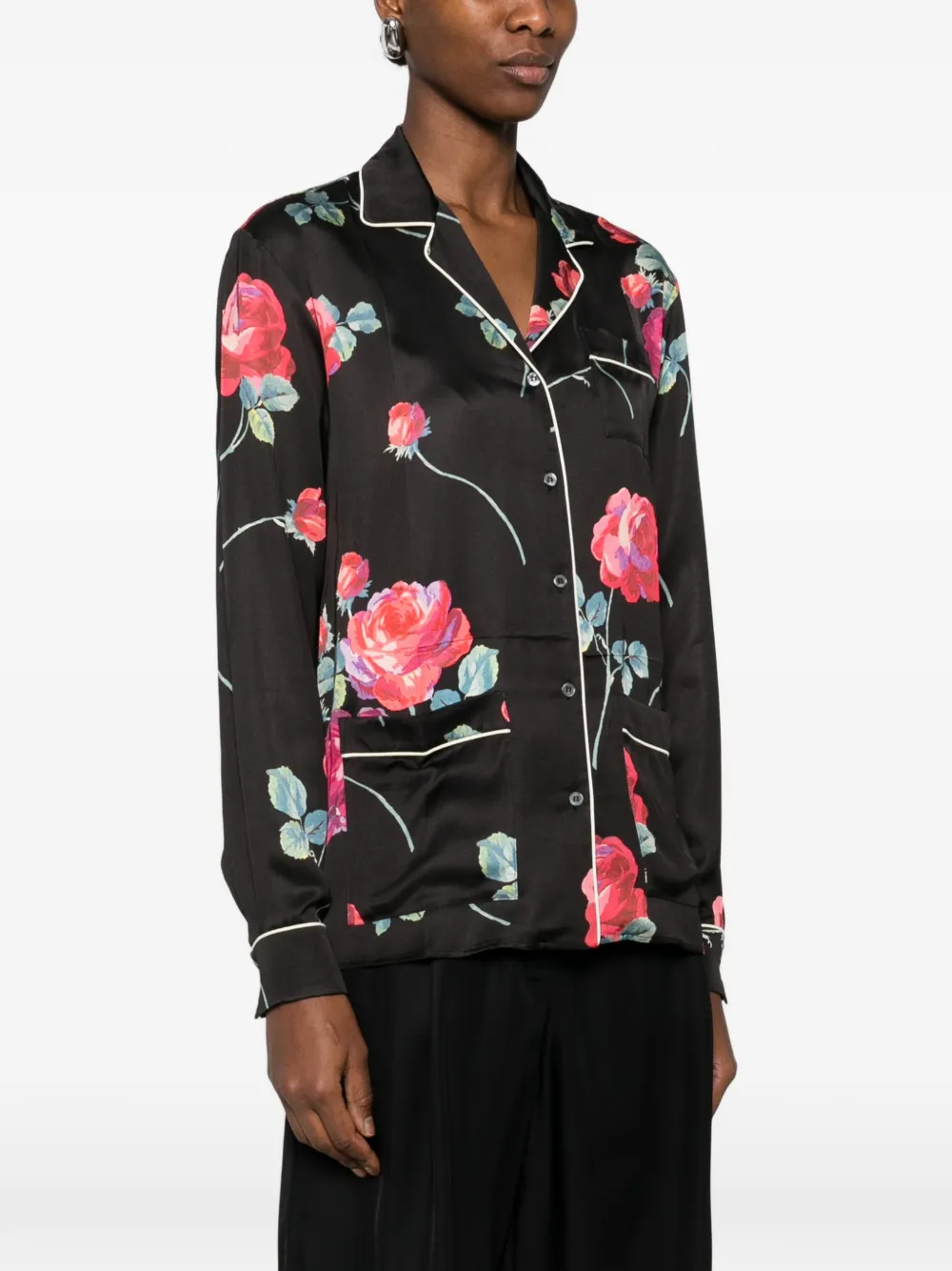  Nº21 Floral-print Shirt - Black 