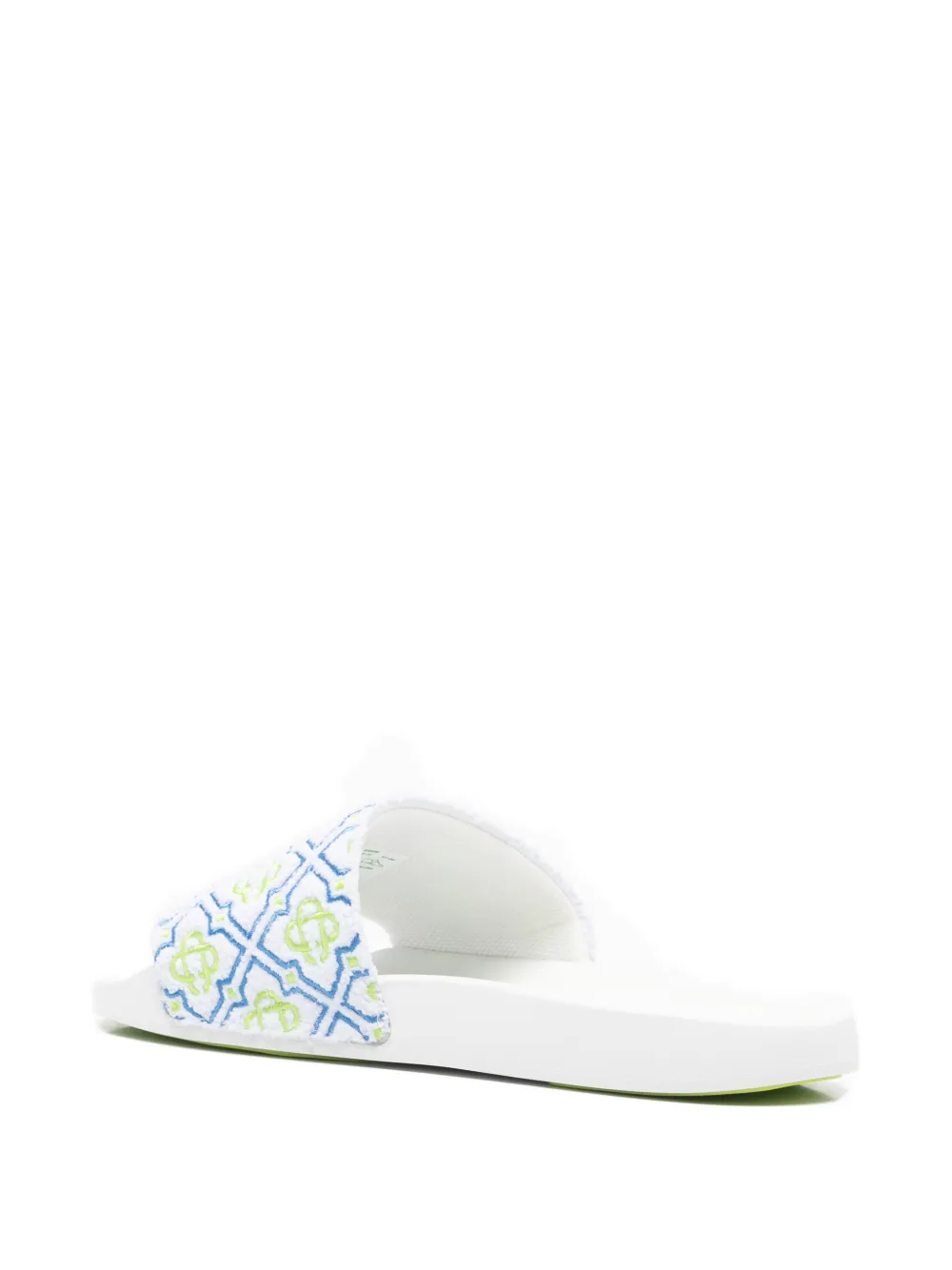 Casablanca Slippers met monogram en open neus Wit