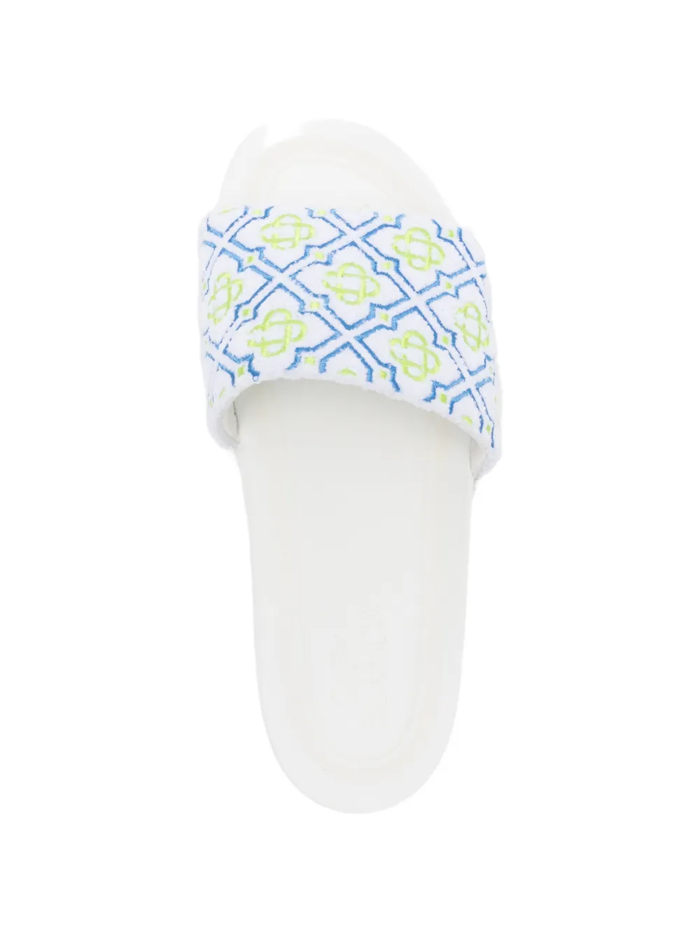 Casablanca Slippers met monogram en open neus Wit