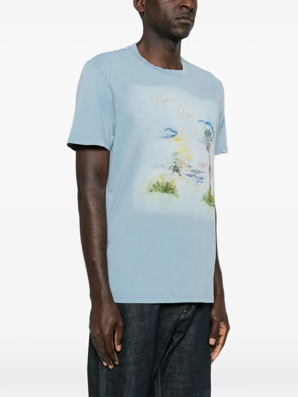 MARANT Honore T-shirt met grafische print Blauw