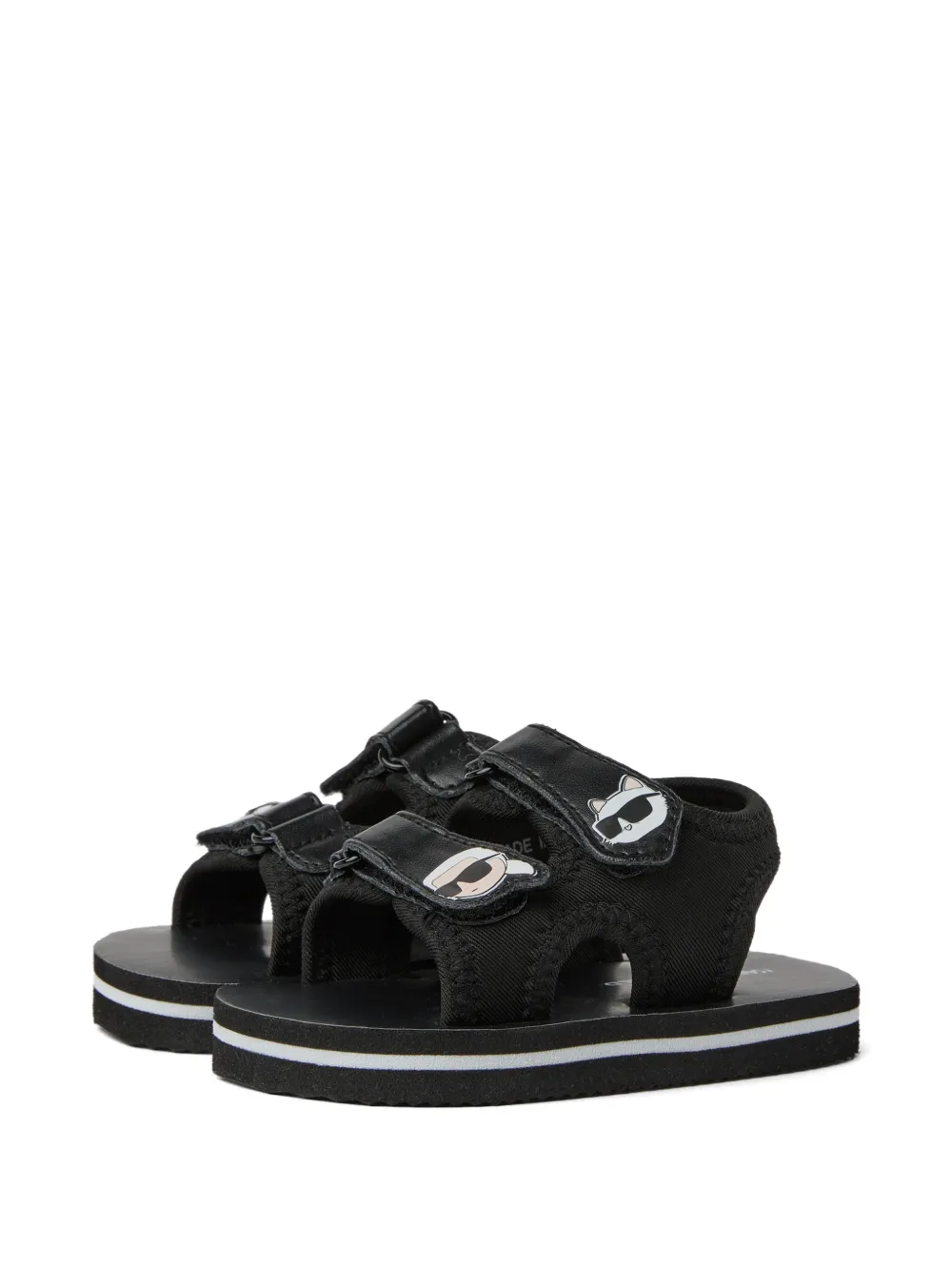 Karl Lagerfeld Kids Slippers met logo-applicatie Zwart