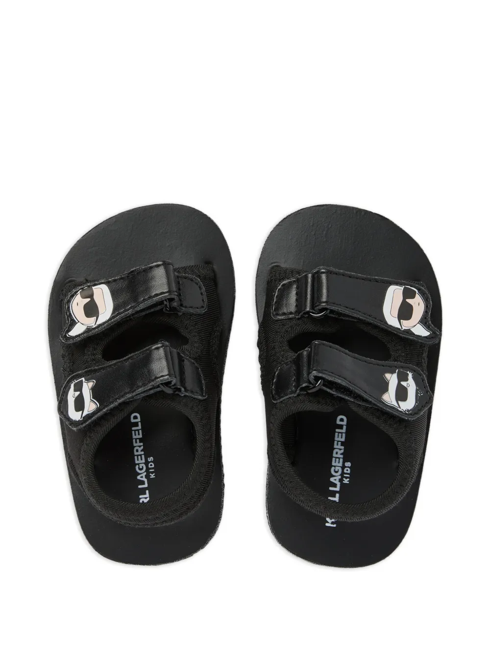 Karl Lagerfeld Kids Slippers met logo-applicatie Zwart