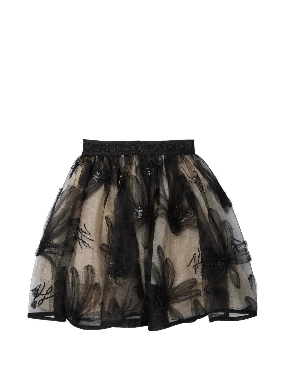  Karl Lagerfeld Kids Floral Sequin Skirt - Black 