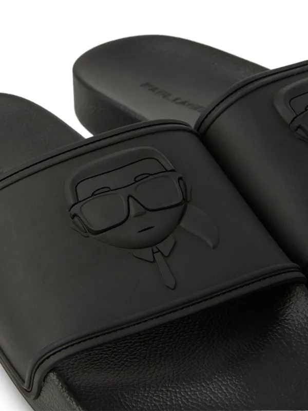Karl Lagerfeld Kondo II Ikon Relief Slides | Black | FARFETCH display picture 1