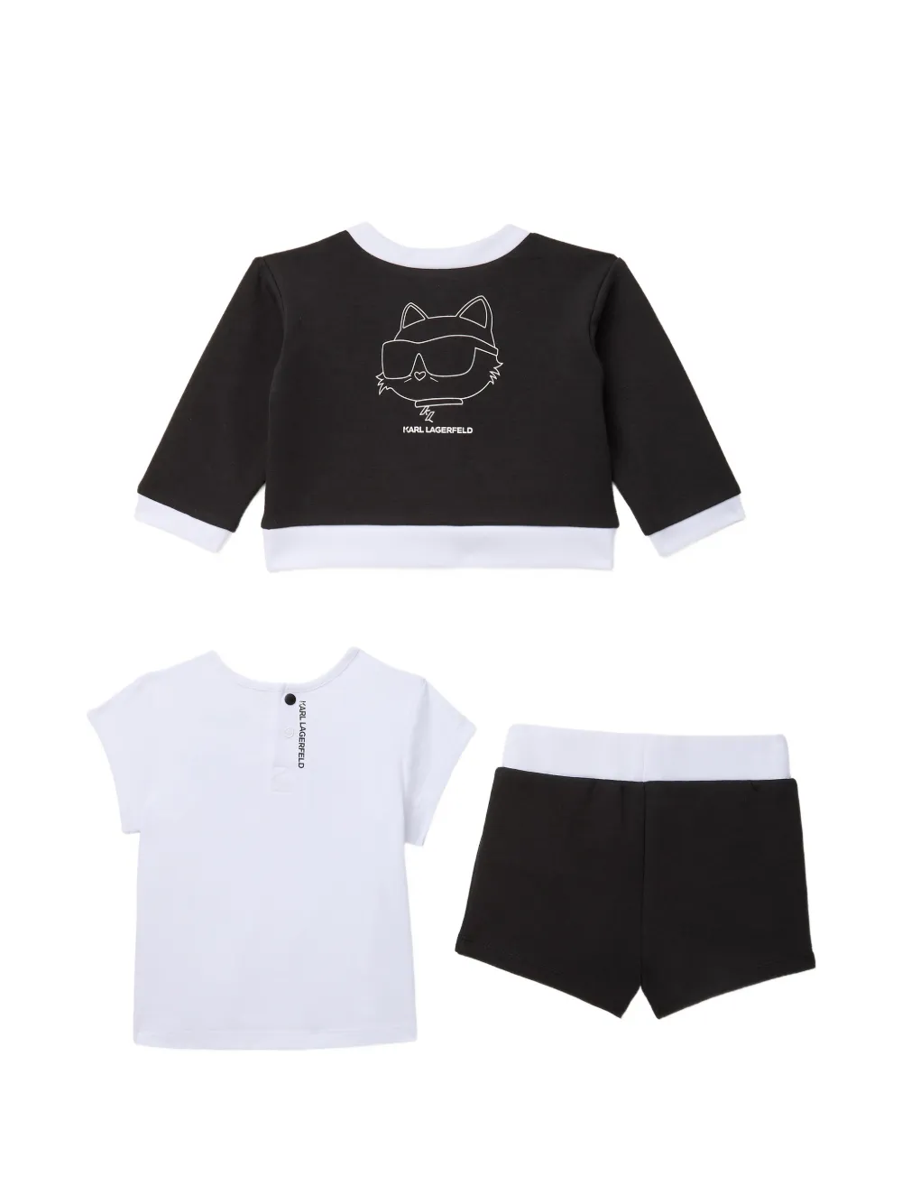 Karl Lagerfeld Kids Babyset met logoprint (set van vier) Zwart