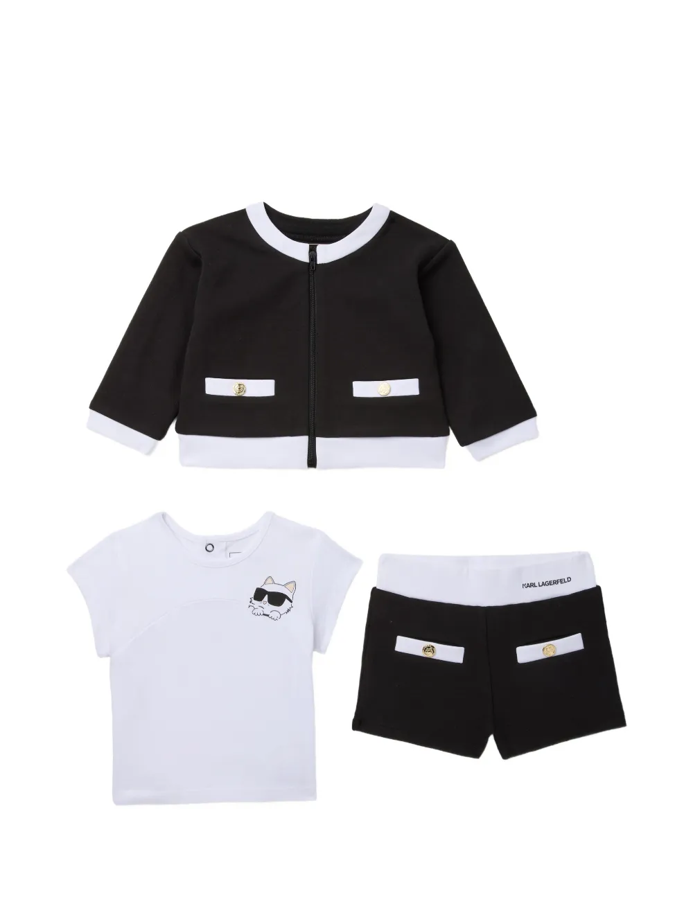 Karl Lagerfeld Kids Strampler mit Logo-Print (4er-Set) - Schwarz