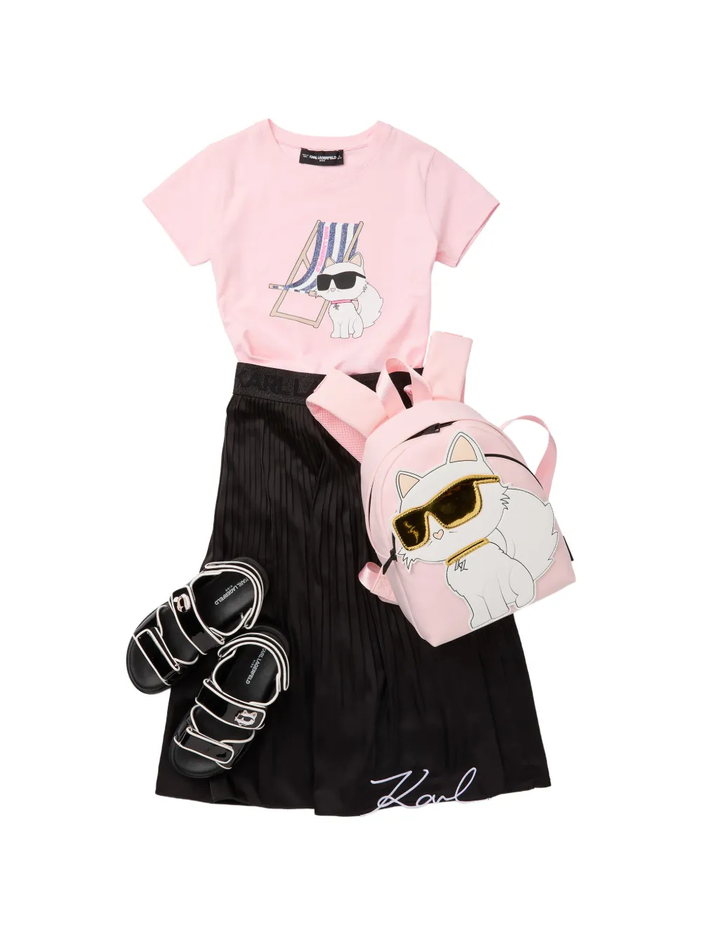 Karl Lagerfeld Kids Grafisch T-shirt Roze