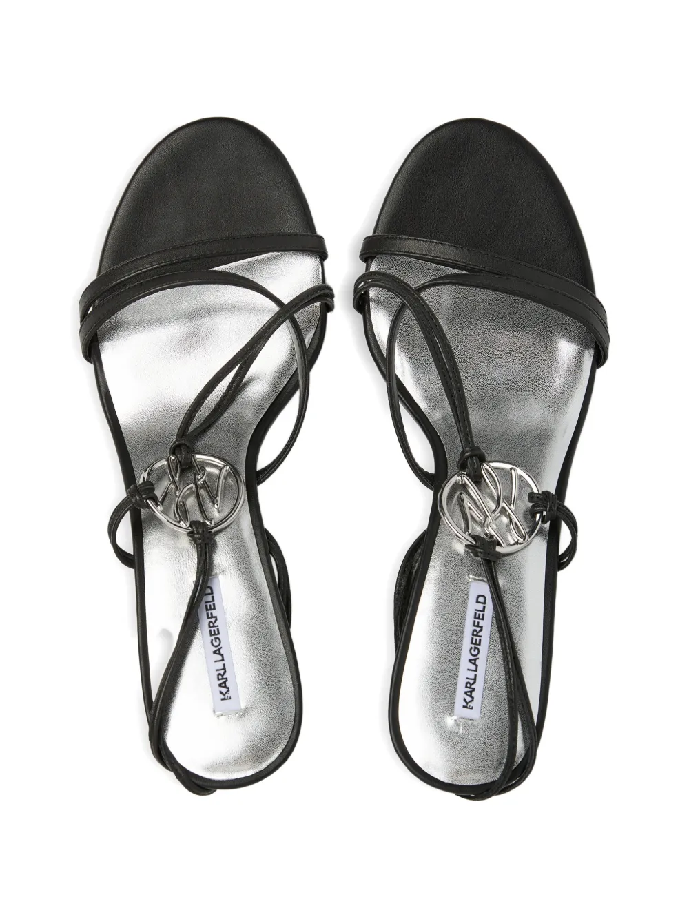 Karl Lagerfeld Sienna leren sandalen Zwart