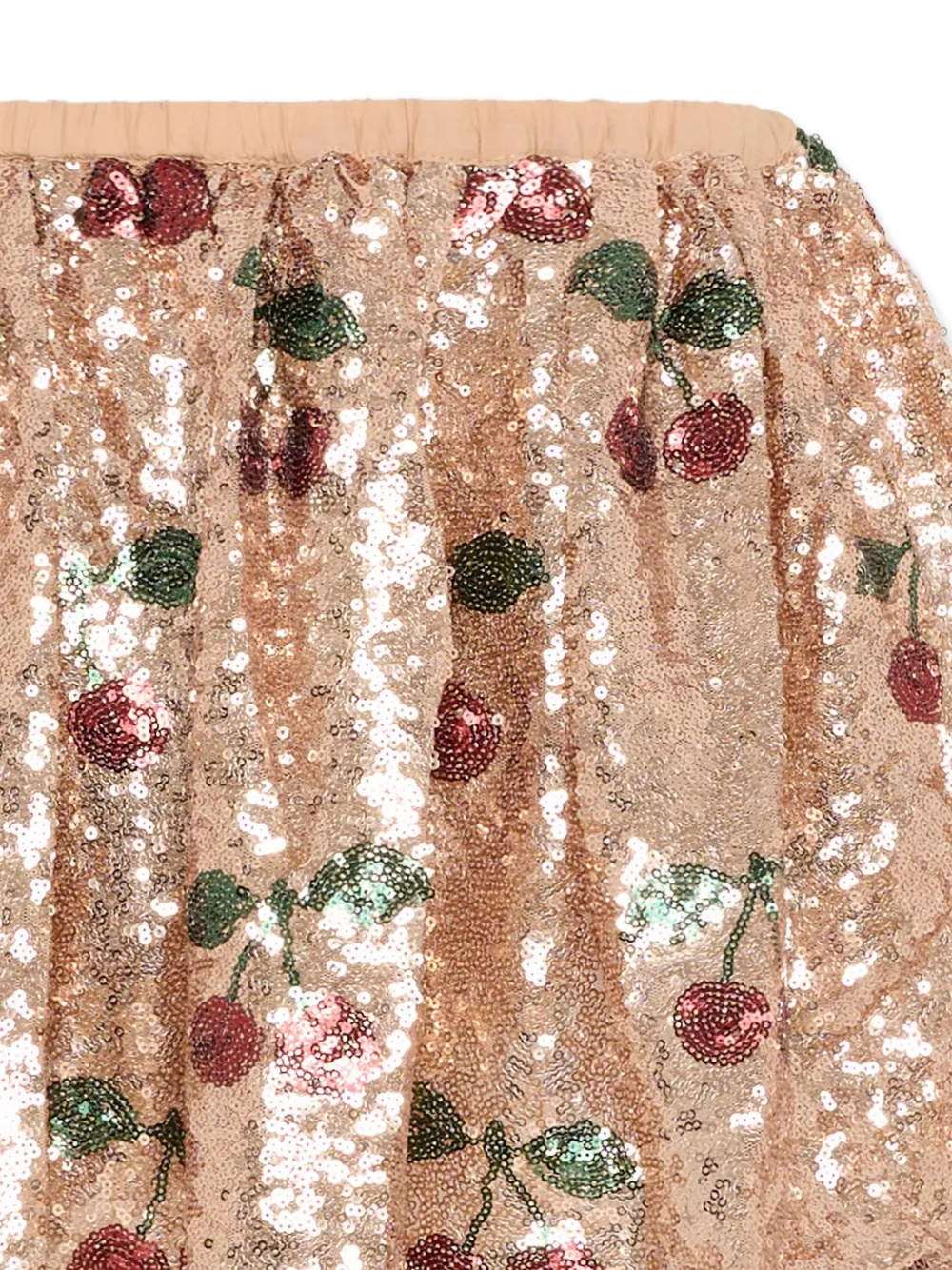  Konges Sløjd Sequined Cherry-print Skirt - Gold 