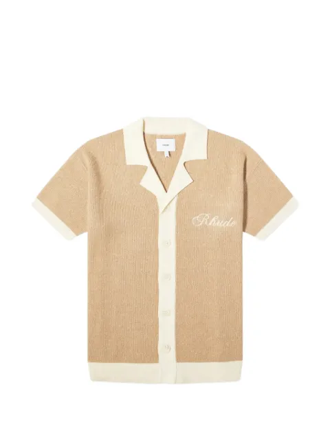 RHUDE contrast-trim knitted shirt