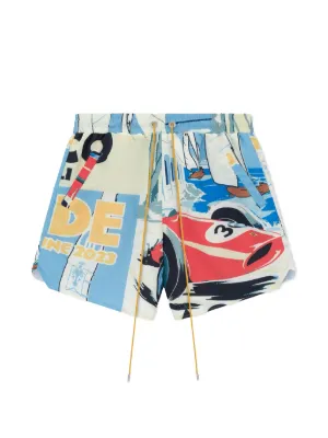 thumbnail image 2 of Men's Rhude Style Printed Letter Casual Sport Shorts - Beachwear & Bermuda Shorts 2 of 6