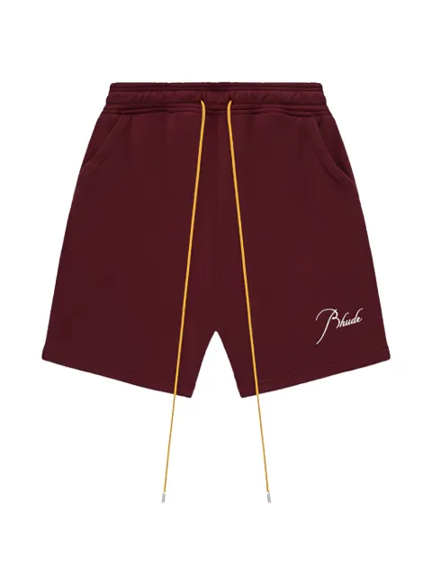 RHUDE logo-embroidered track shorts