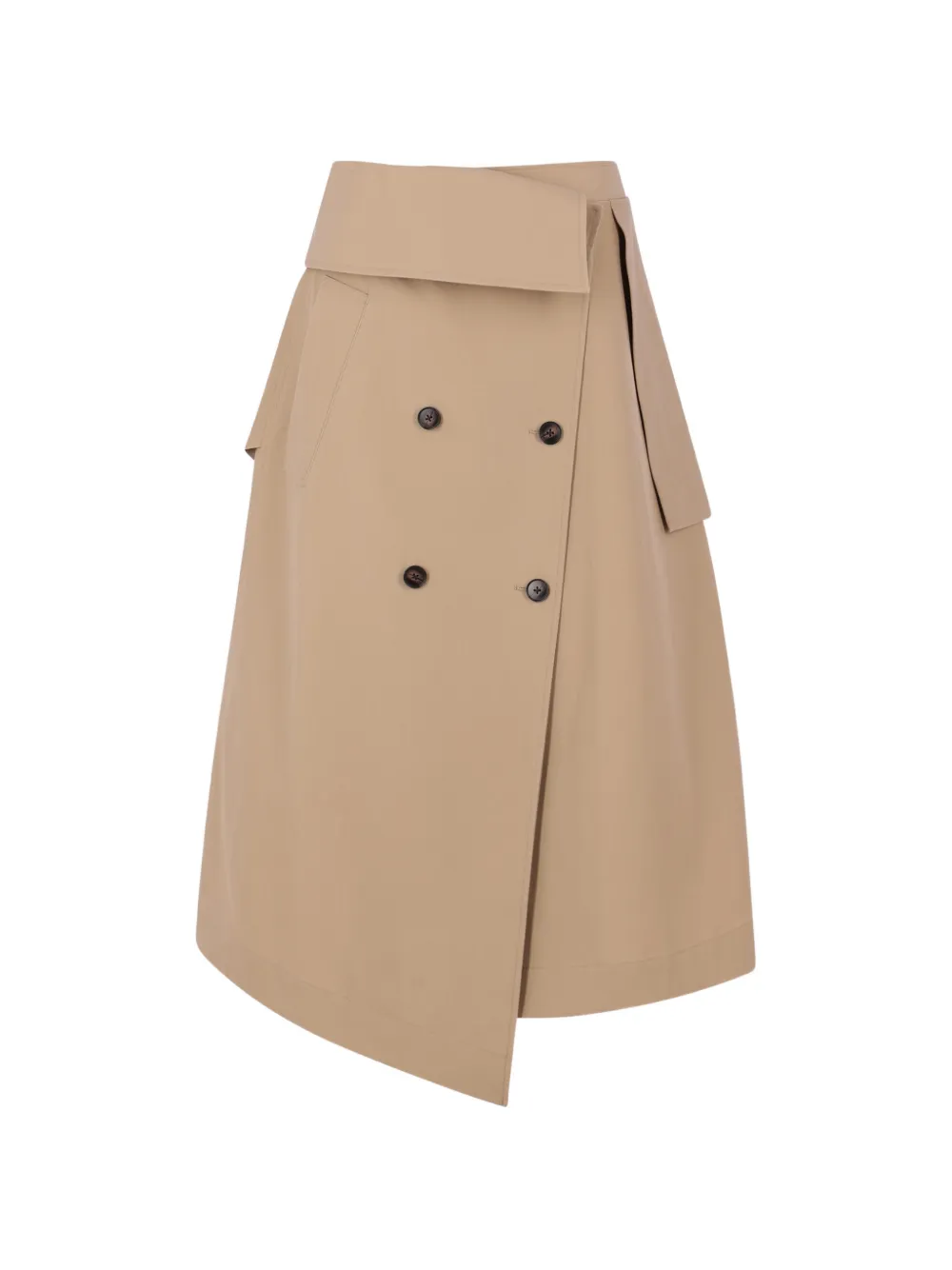 Róhe asymmetric double-layer midi skirt - Toni neutri