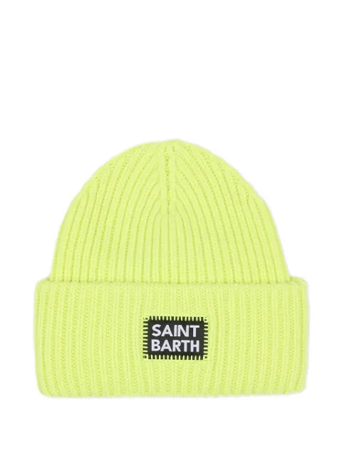 MC2 Saint Barth Kids ribbed logo patch beanie hat