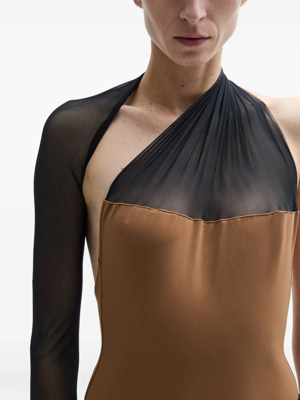 Atu Body Couture Asymmetrische gedrapeerde body Bruin