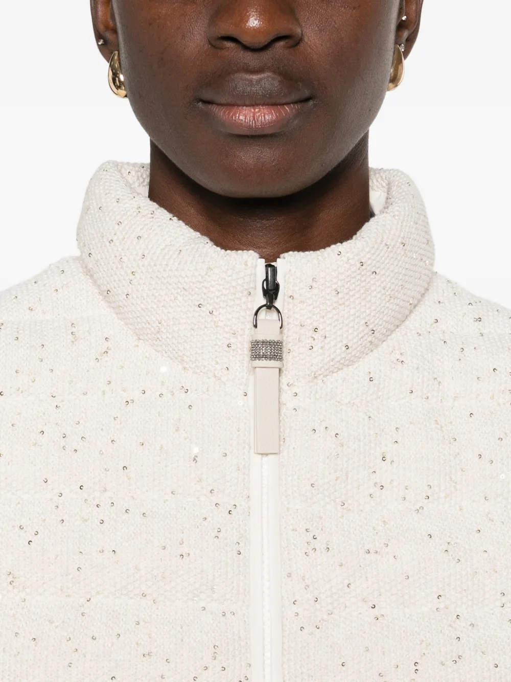 Brunello Cucinelli Sequin-embellishment Gilet in Neutrals, view 5