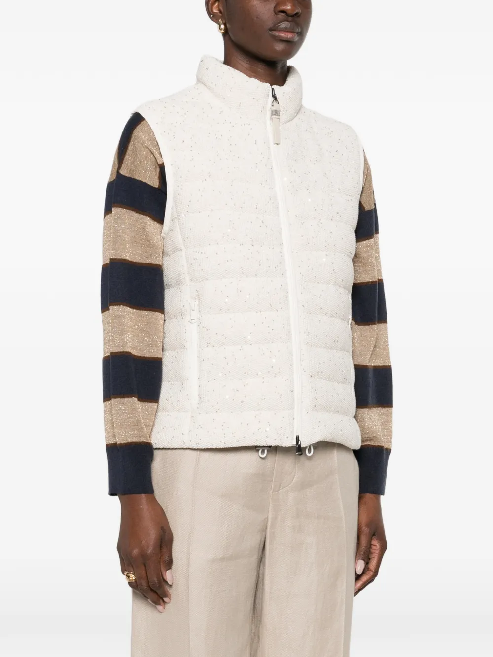  Brunello Cucinelli Sequin-embellishment Gilet - Neutrals 