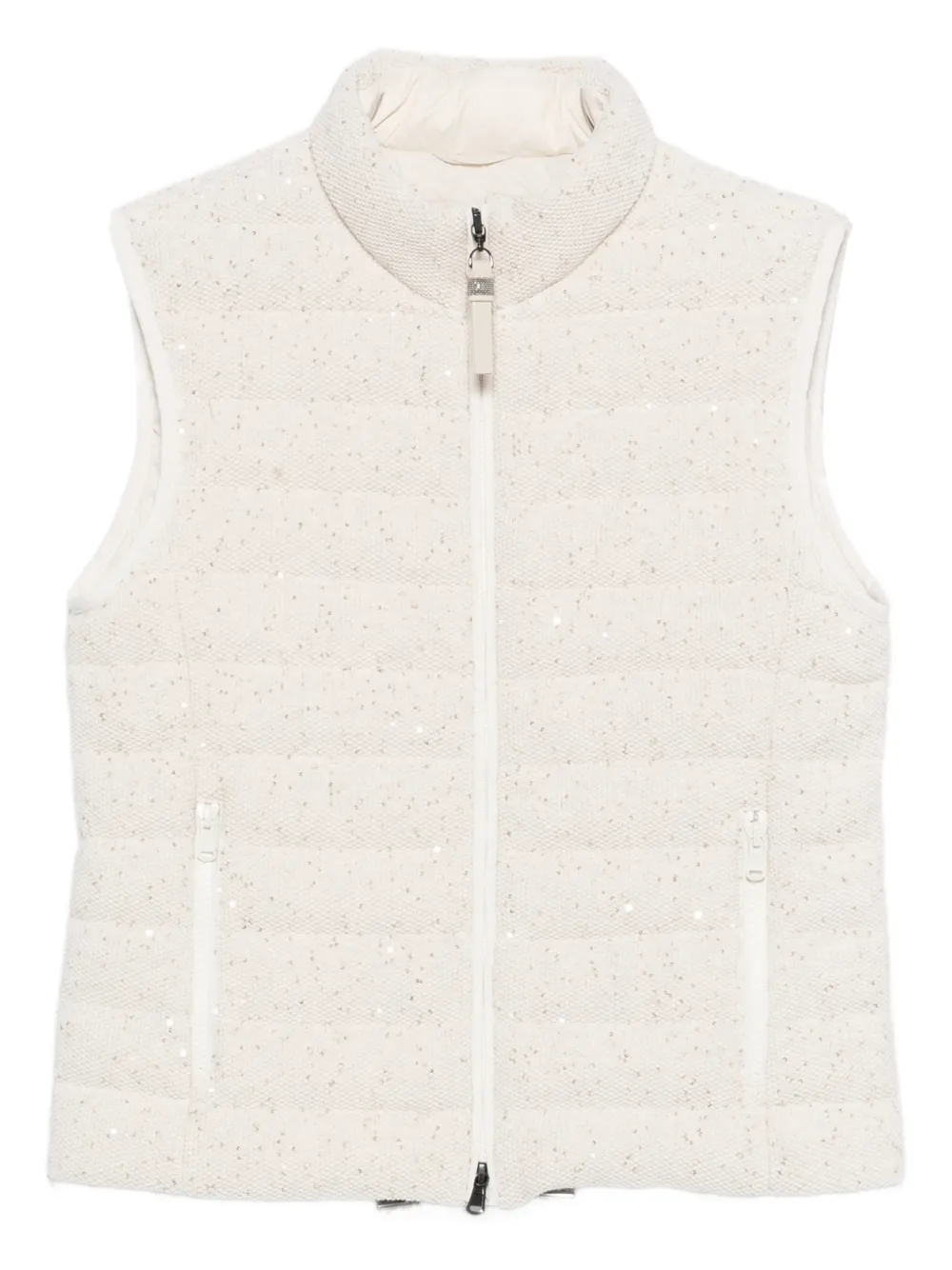 Brunello Cucinelli sequin-embellishment gilet - Nude