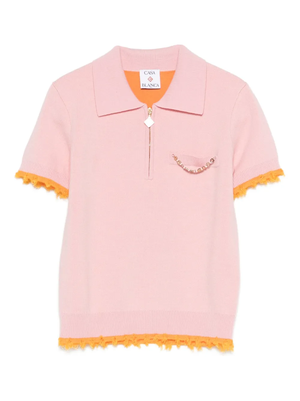 Casablanca logo-embellishment polo shirt - Rosa