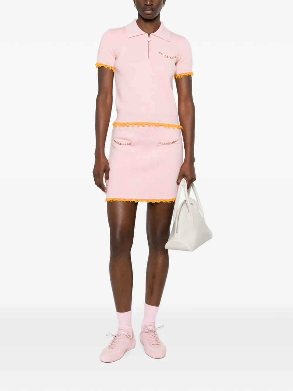 Casablanca logo-embellishment polo shirt - Roze